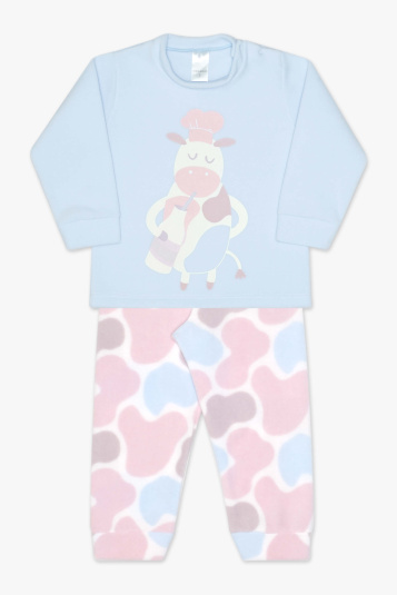 Pijama soft vaquinha colorida infantil - Brilha no escuro
